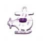 Preview: Kids button as a helicopter made of plastic in purple 18 mm 0,71 inch